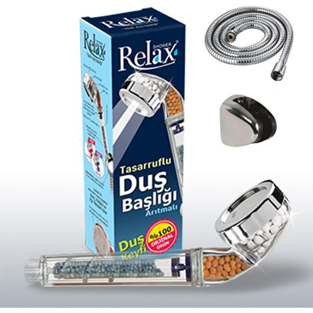 Relax Shower Tasarruflu ve Arıtmalı Duş Başlığı +Hortum+Askı Aparatı KOMPLE SET Duş Başlığı Fiyatı