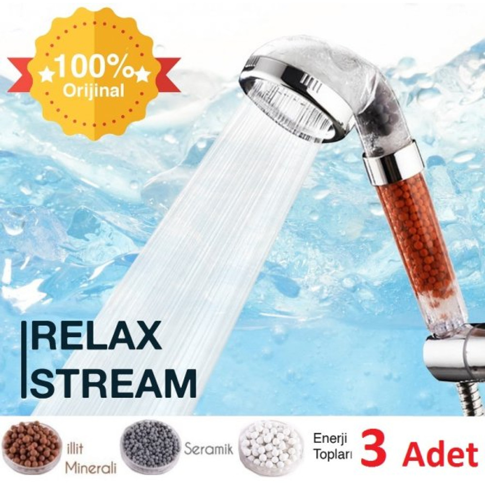 Relax Stream %50 Su Tasarruflu Dus Basligi - Kokulu Ve Aritmali Banyo Dus Basligi - 3 Adet İnşaat Makineleri Fiyatı