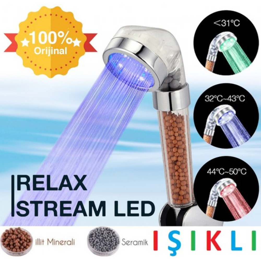 Relax Stream Led Isikli %50 Su Tasarruflu Dus Basligi - Kokulu Ve Aritmali Dus Basligi Duş Başlığı Fiyatı