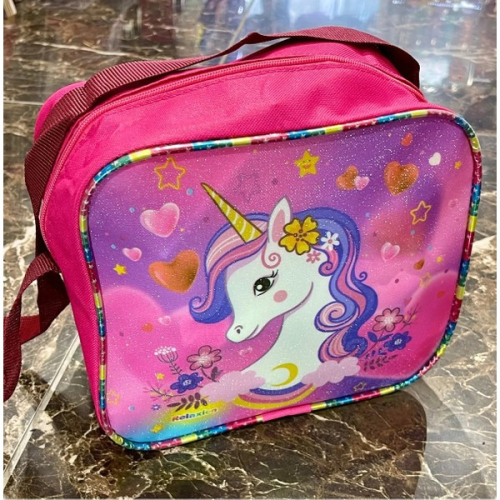 Relaxion Çocuk Okul Pembe Unicorn Kalpli Simli Desenli Kız Beslenme Çantası 20X25X10CM - Açık Pembe - Koyu Pembe Oto Boyaları Fiyatı