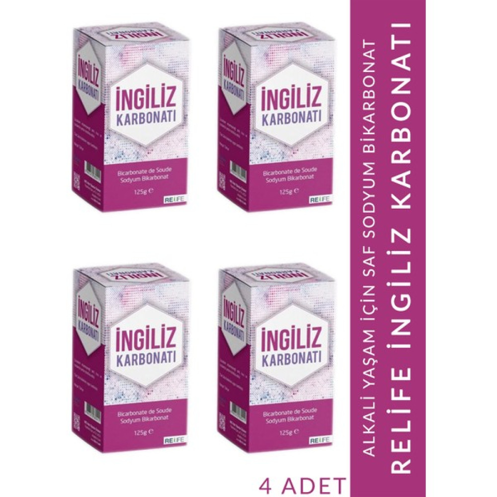 Relife Saf Ingiliz Karbonatı 125 gr Sodyum Bikarbonat Alkali Yaşam - 4 Adet Baharat Fiyatı