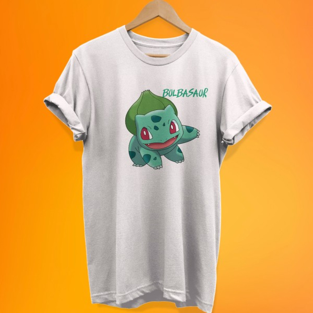 Remonz Pokemon Bulbasaur Baskılı %100 Pamuk Oversize T-Shirt Büyük Beden Tişört Erkek T-shirt Fiyatı