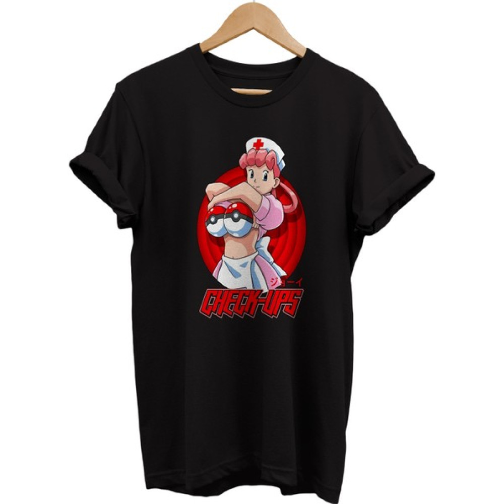 Remonz Pokemon Hemşire Baskılı %100 Pamuk Oversize T-Shirt Erkek T-shirt Fiyatı
