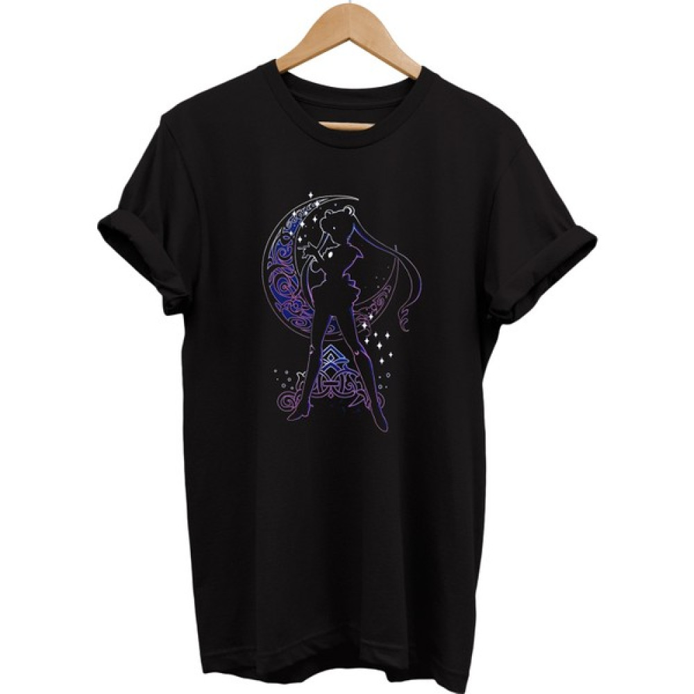 Remonz Sailor Moon Baskılı %100 Pamuk Oversize T-Shirt Büyük Beden Tişört Bayan T-shirt Fiyatı