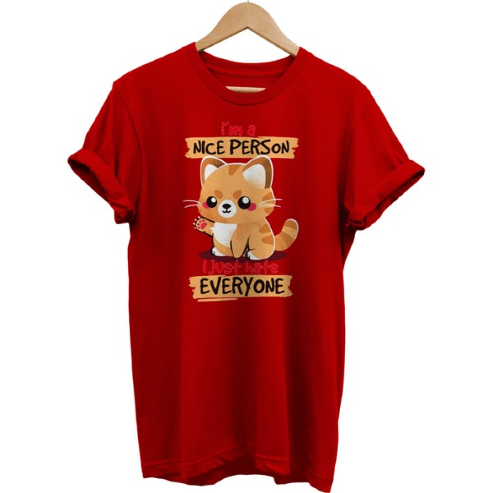 Remonz Sevimli Kedi Baskılı Pamuk Oversize T-Shirt Büyük Beden Tişört Bayan T-shirt Fiyatı
