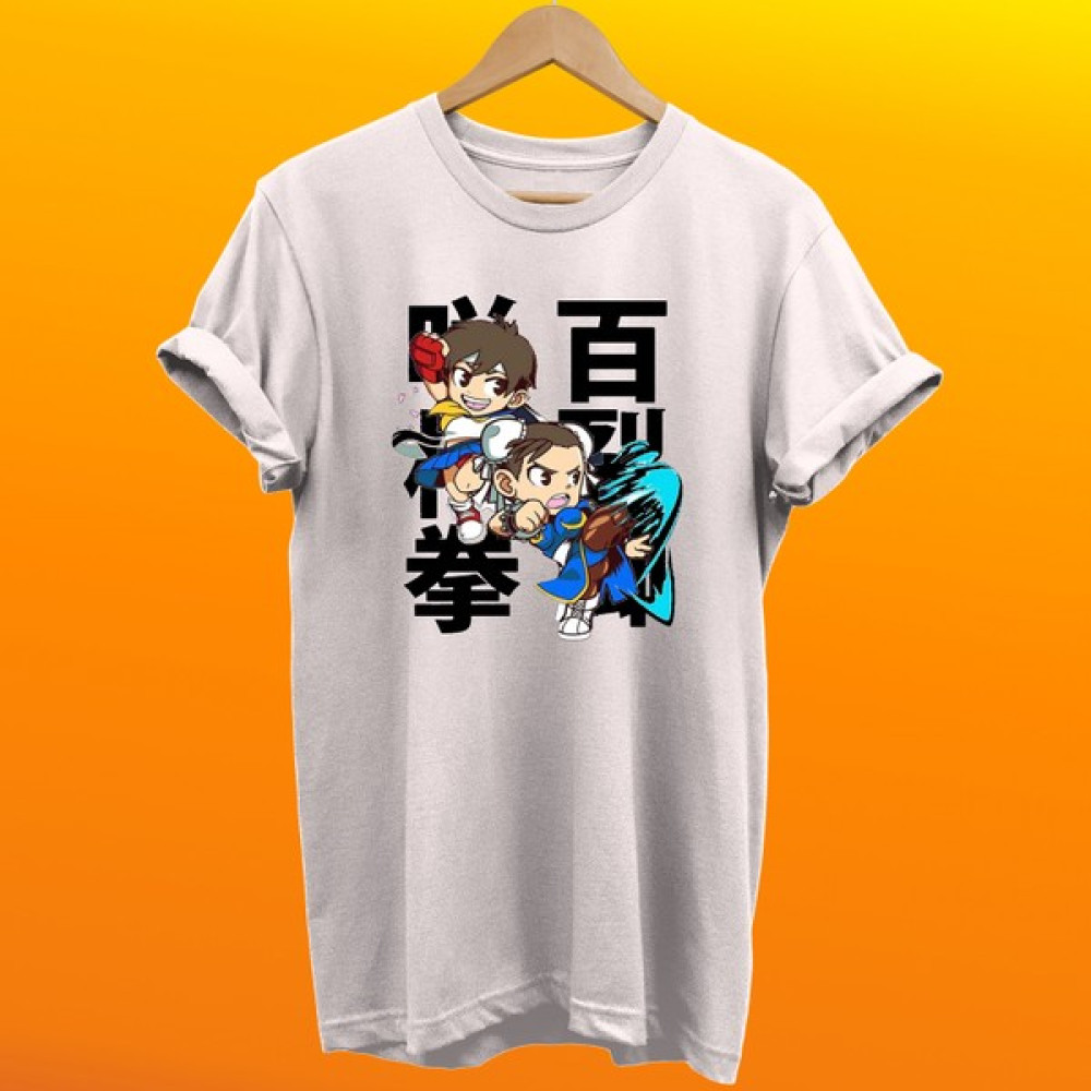 Remonz Street Fighter Chun-Li Baskılı Pamuk Oversize T-Shirt Büyük Beden Tişört Bayan T-shirt Fiyatı