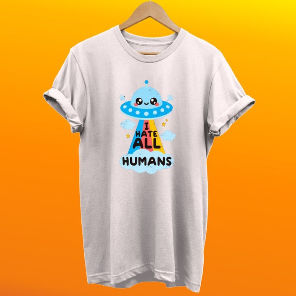 Remonz Uzaylı Baskılı Pamuk Oversize T-Shirt Büyük Beden Tişört Bayan T-shirt Fiyatı