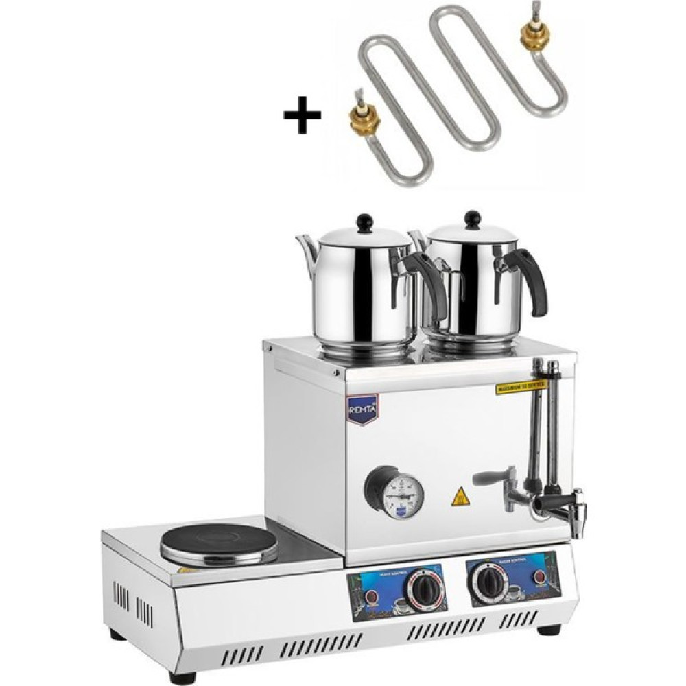 Remta K34 40 Model Çift Demlikli Elektrikli Çay Kazanı 28 Lt + Yedek Rezistans Çay Makineleri Fiyatı