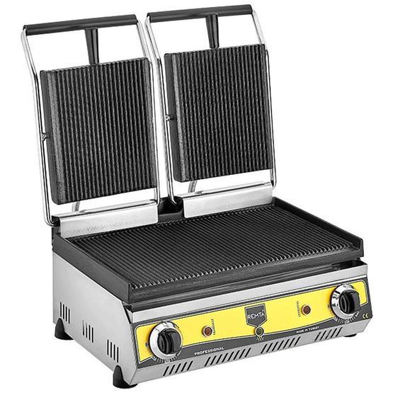 Remta R80 20 Dilim Çift Kapaklı 2400 W 10 Adet Pişirme Kapasitesi Çelik Izgara ve Tost Makinesi