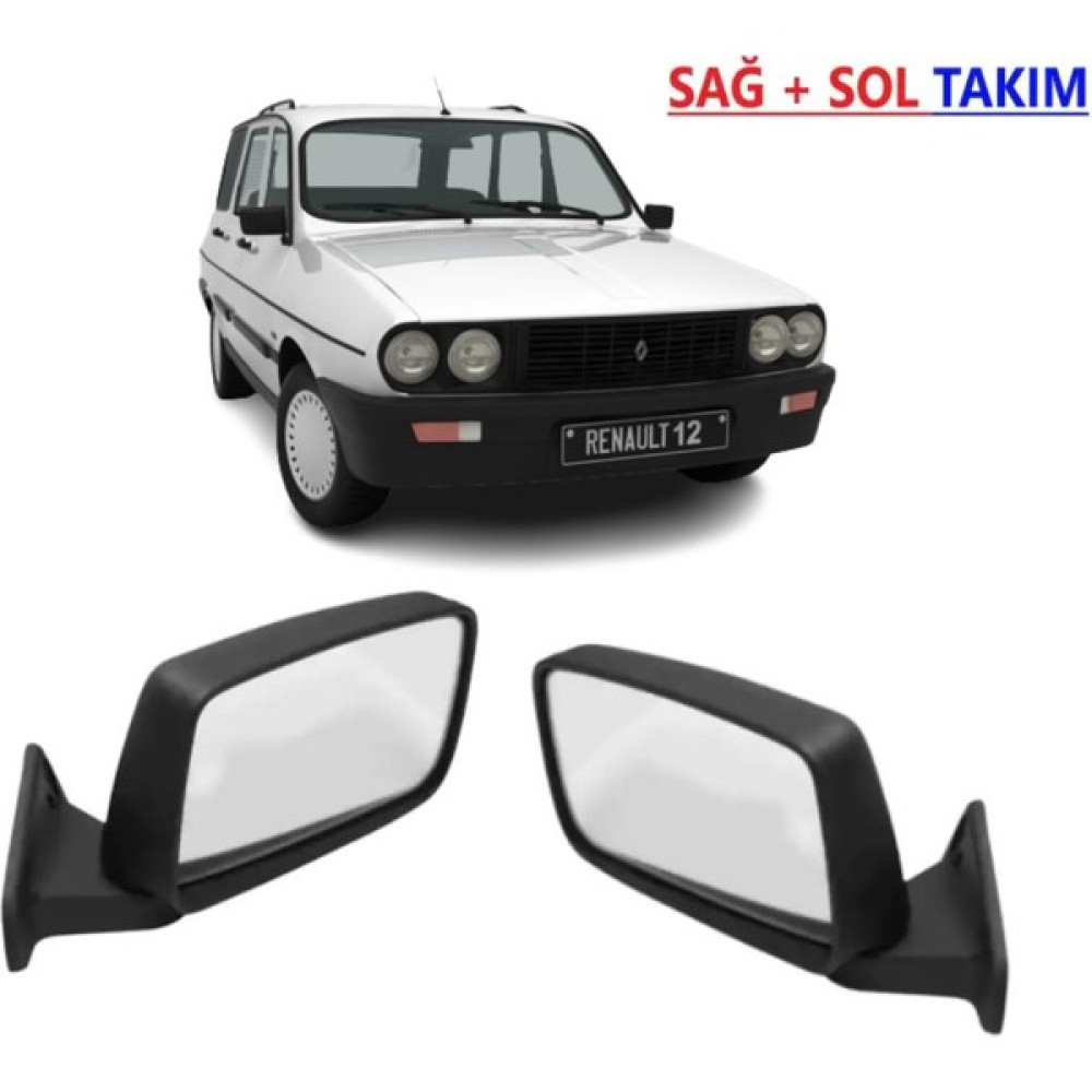 Renault 12 Toros Sağ ve Sol Dikiz Aynası Takımı Seti Dokunmatik - Siyah Oto Cam Aksesuarları Fiyatı