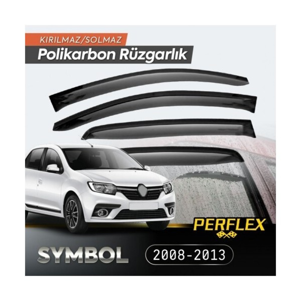 Renault Symbol 2008-2013 Cam Rüzgarlığı V2 Düz Oto Rüzgarlıkları Fiyatı