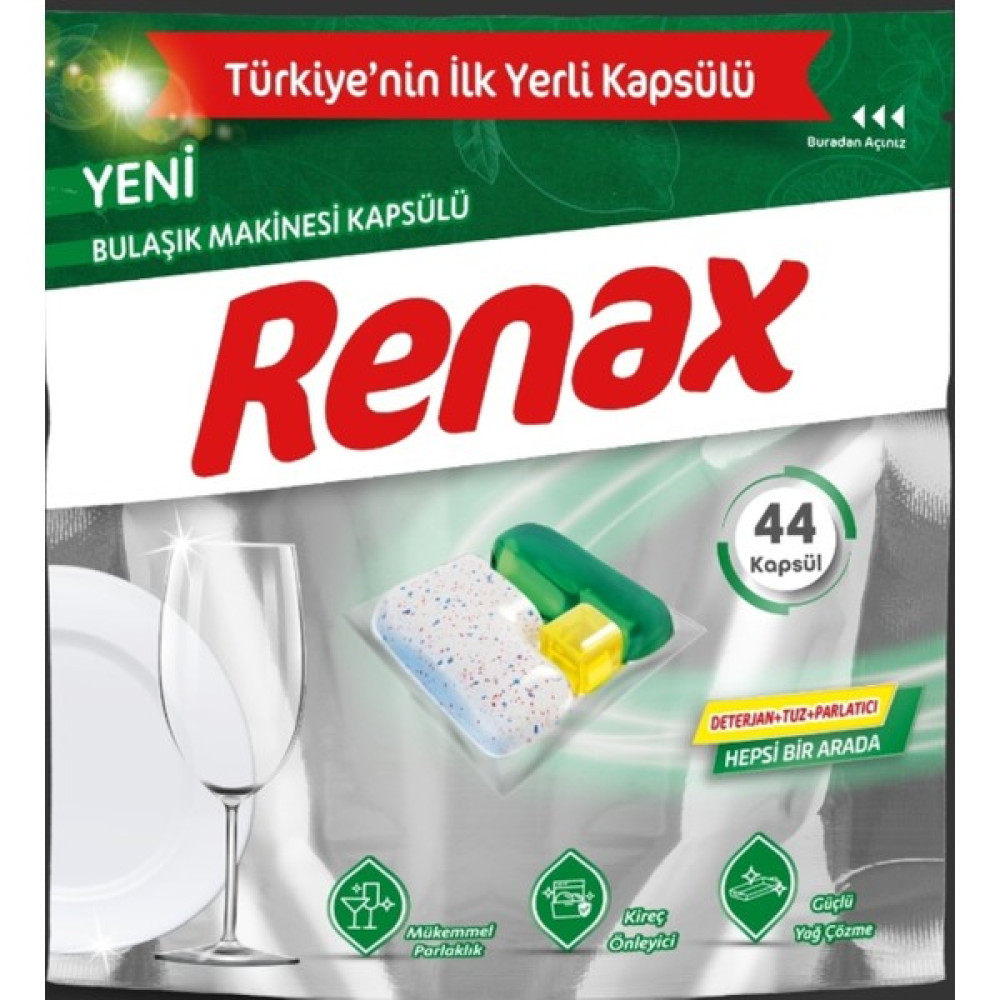 RENAX Bulaşık Makinesı Kapsülü 44 Adet Bulaşık Yıkama Fiyatı