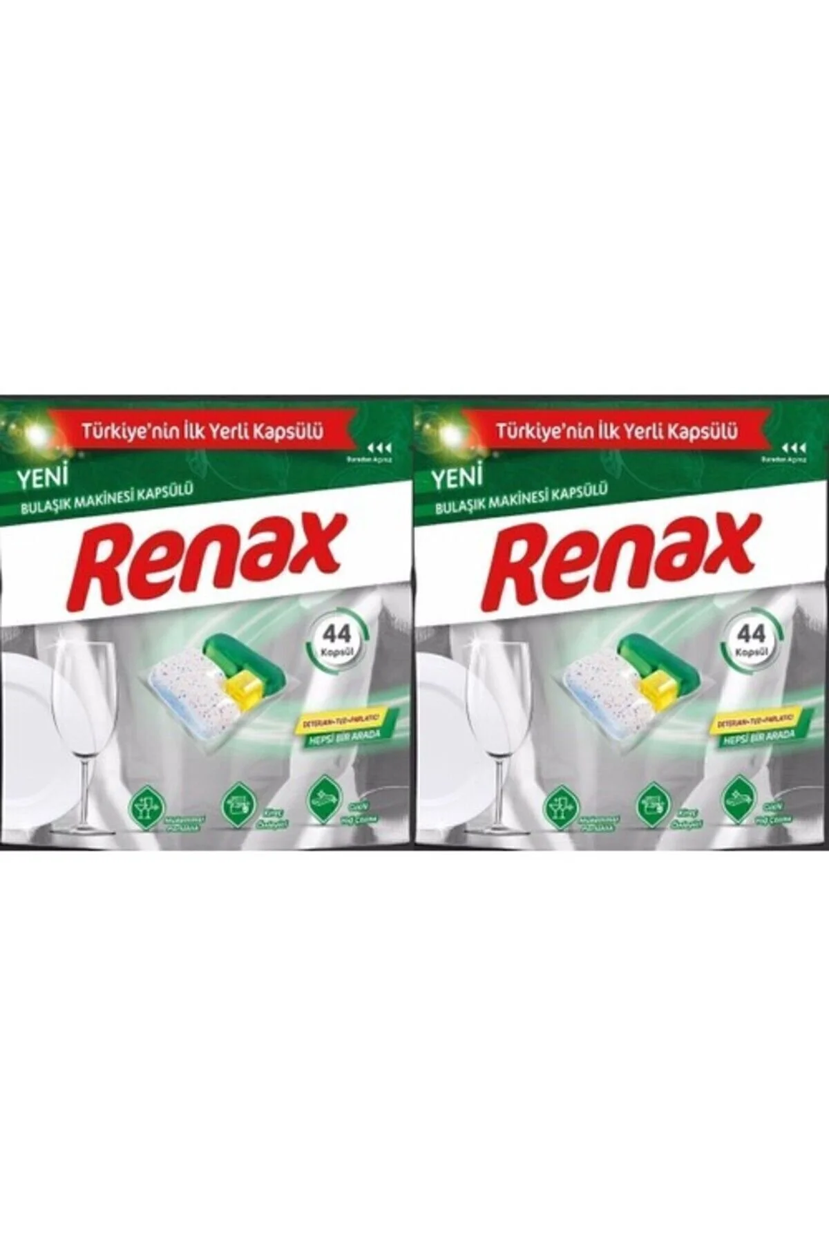 RENAX Bulaşık Makinesi Kapsülü Hepsi Bir Arada 44 Lü X 2 Adet" Bulaşık Yıkama Fiyatı