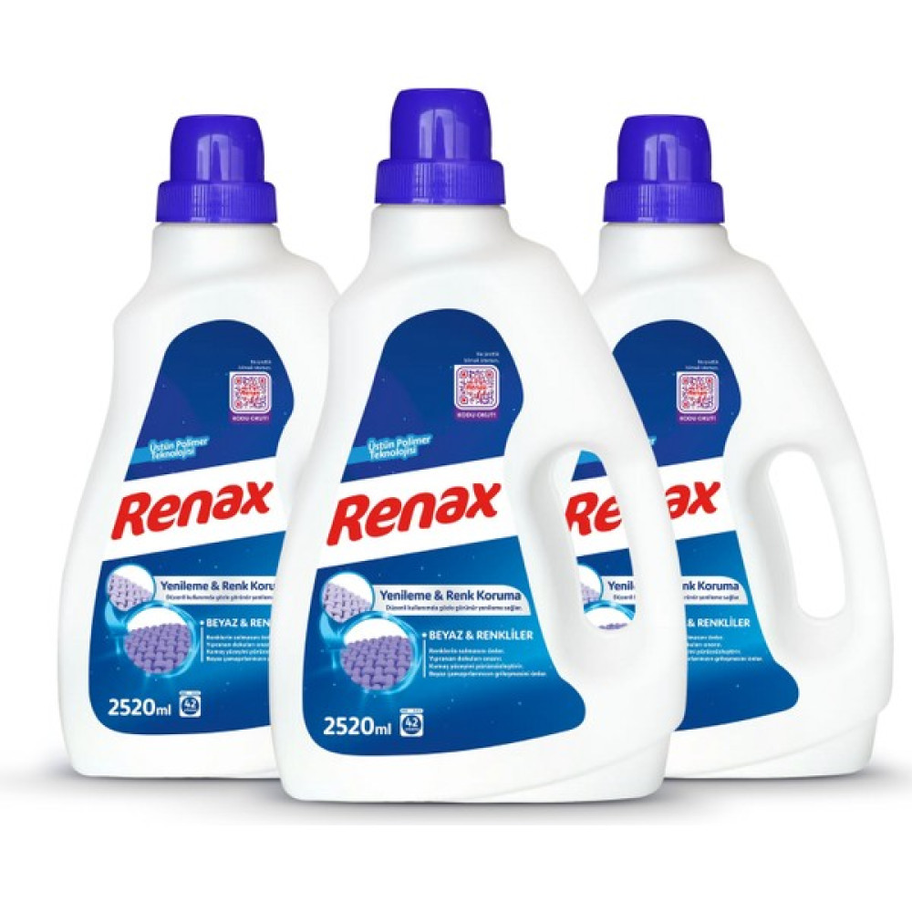 Renax Sıvı Çamaşır Deterjanı Beyaz ve Renkliler 2520 ml - 3 Lü Paket Çamaşır Deterjanı Fiyatı