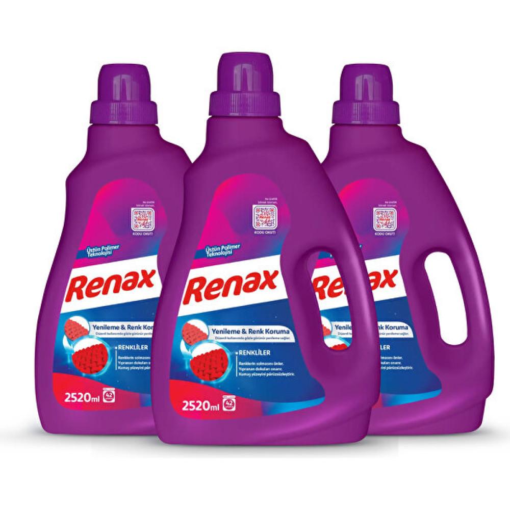 Renax Sıvı Çamaşır Deterjanı Renkliler 2520 ml - 3 Lü Paket Çamaşır Deterjanı Fiyatı