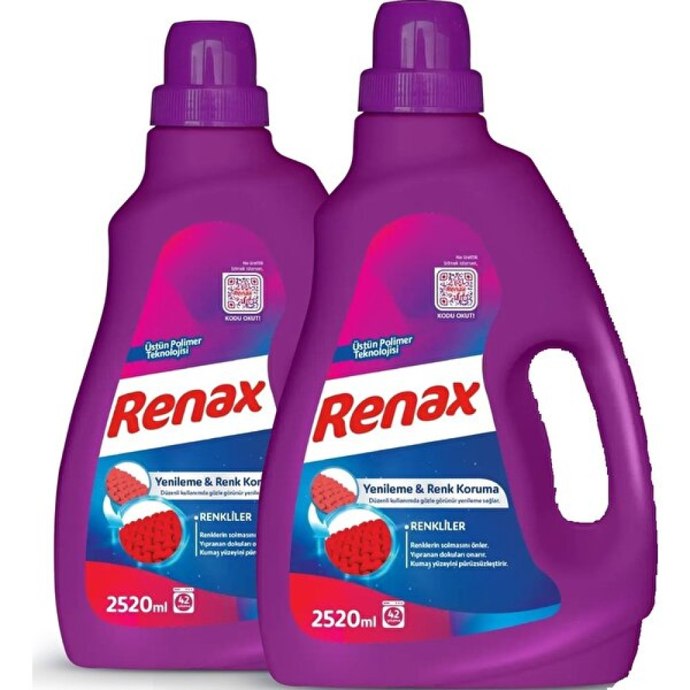 Renax Sıvı Çamaşır Deterjanı Renkliler 2520 ml x 2 Adet - 2,5 lt Çamaşır Deterjanı Fiyatı