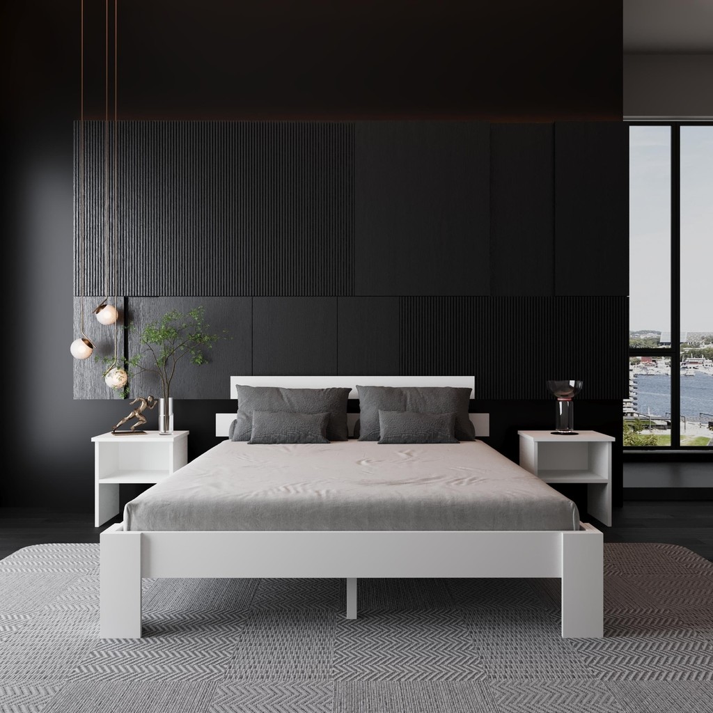 Renazzo Lotus MDF Karyola Dayanıklı Yapı ile 22 cm Yükseklik Modern Beyaz Tasarım - 140 x 190 cm SSD / Solid State Drive Fiyatı