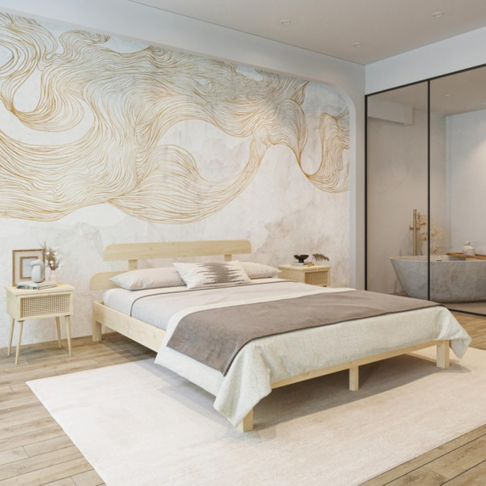 Renazzo Lotus Model Doğal Çam Ahşap Karyola - 180 x 200 cm Karyola Fiyatı
