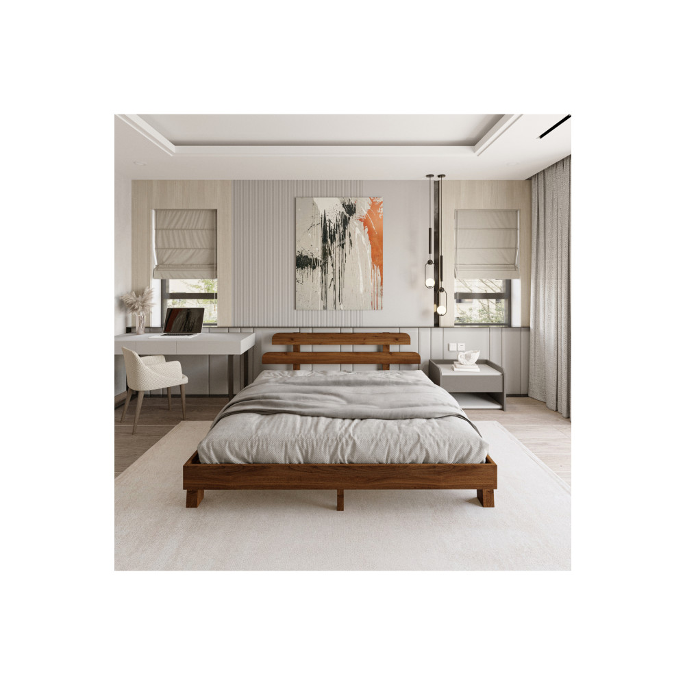 RENAZZO Lotus New Frezya Model Ceviz Renk Masif Çam Ahşap Karyola 90 x 190 Beden Mobilya & Dekorasyon Fiyatı