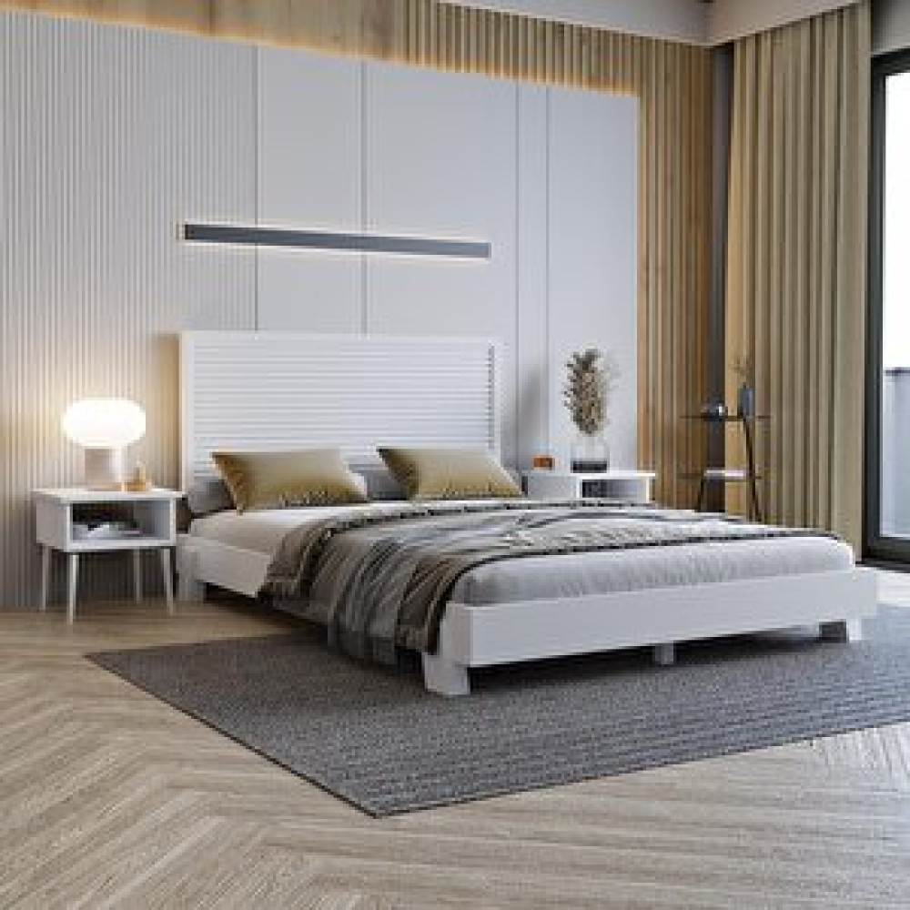 Renazzo Mobilya Alaz Model Beyaz Renk Çam Ahşap Karyola ( Yatay ) 140x200 cm Karyola Fiyatı