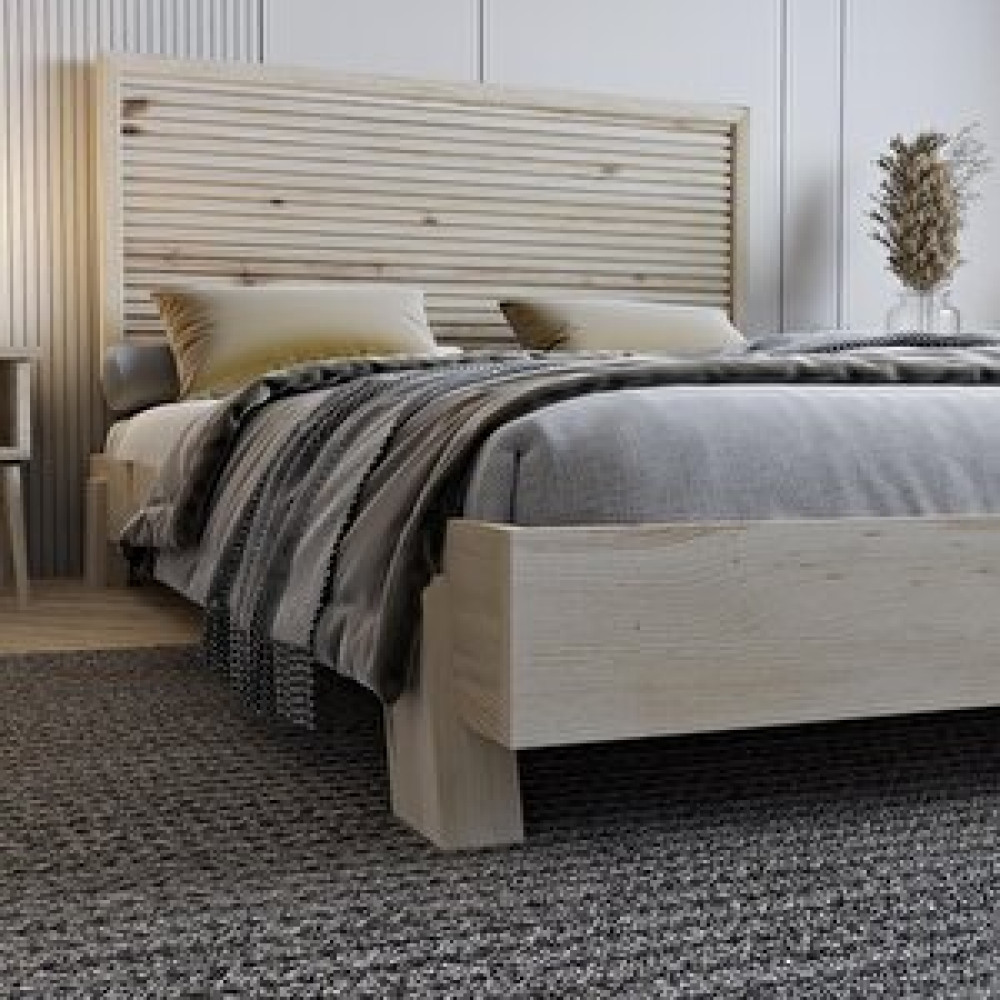 Renazzo Mobilya Alaz Model Doğal Çam Ahşap Karyola ( Yatay ) 140x200 cm Karyola Fiyatı