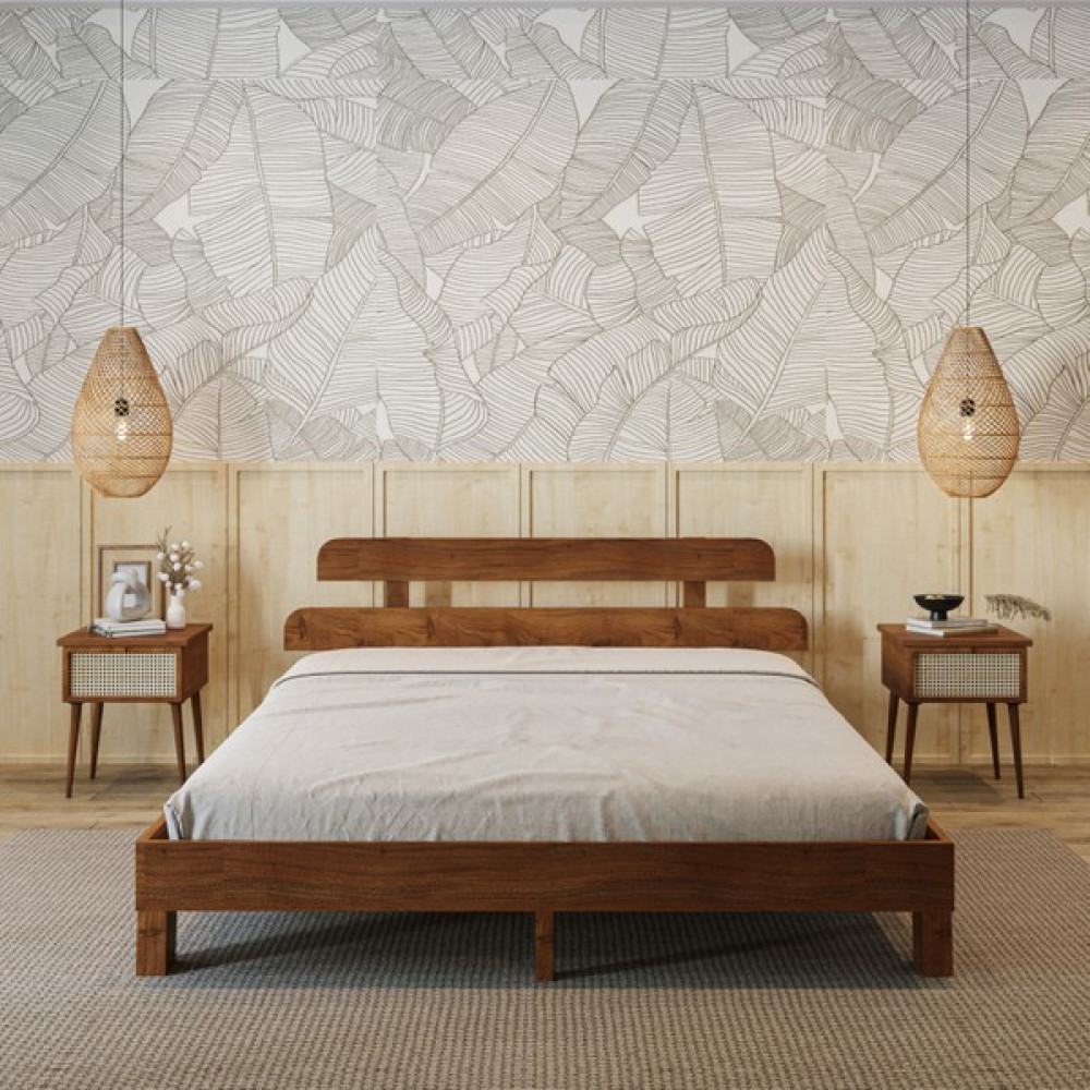 Renazzo Mobilya Lotus New Frezya Model Ceviz Renk Ahşap Karyola - 150 x 200 cm Karyola Fiyatı