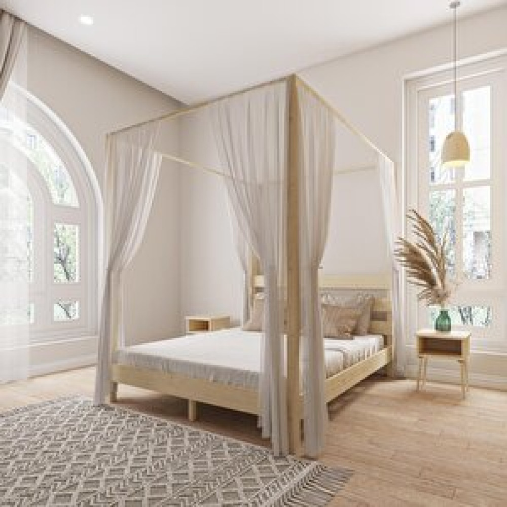 Renazzo Mobilya Natura Model Cibindirik Askılıklı Doğal Çam Ahşap Karyola 120x200 cm Karyola Fiyatı