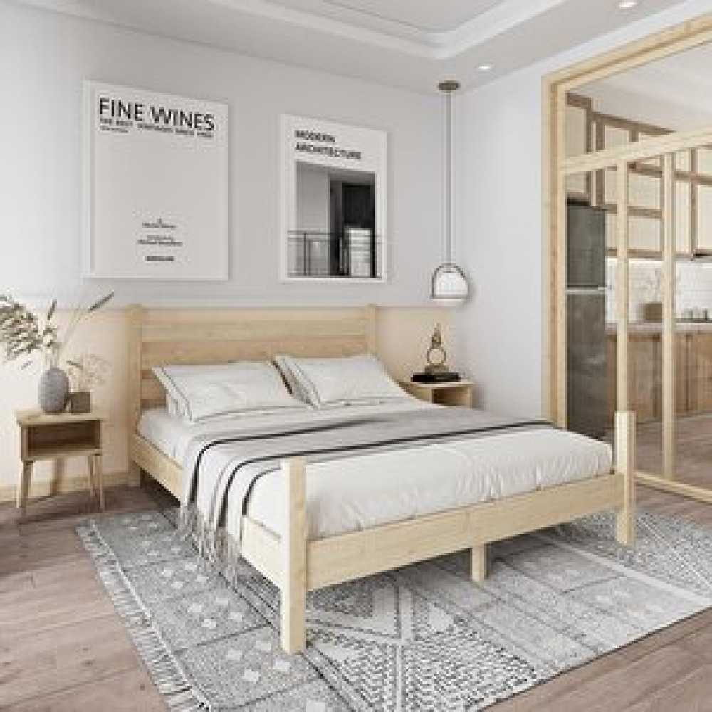 Renazzo Mobilya Urban Model Doğal Çam Ahşap Karyola 120x200 cm Karyola Fiyatı