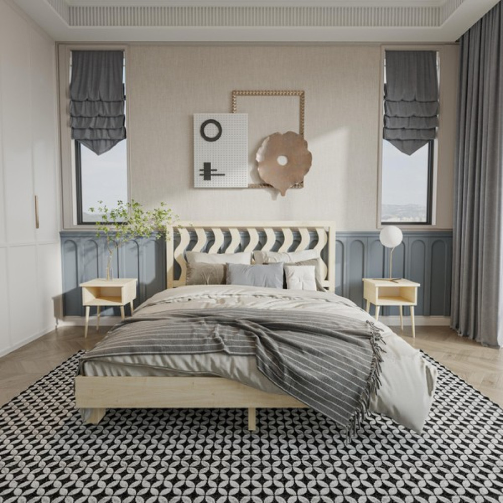 Renazzo Siena New Model Vernikli Çam Ahşap Karyola ve Iki Komodin Set - Vernik - 90 x 200 cm Karyola Fiyatı