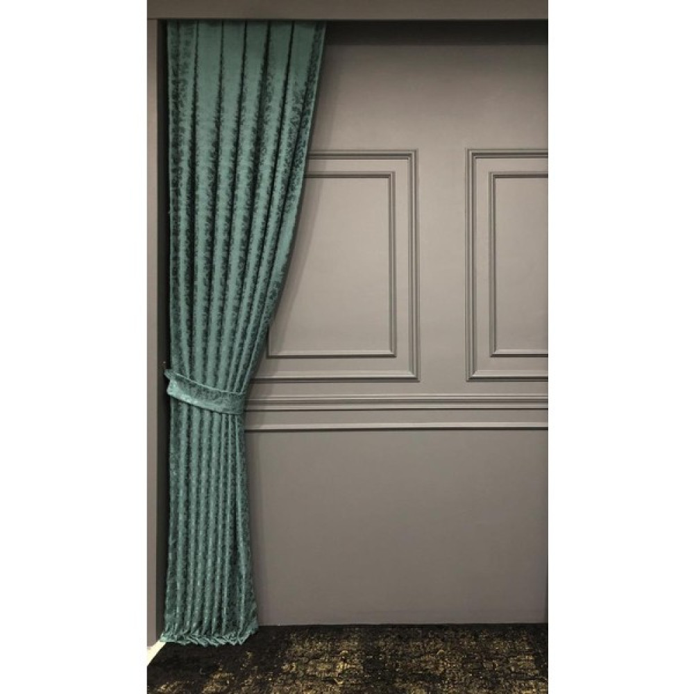 Rendecioğlu Tekstil Fon Perde Milas Desen Jakar Fonluk 80*270 Sık Pileli - 80 x 270 cm - Mint Yeşili Fon Perde Fiyatı