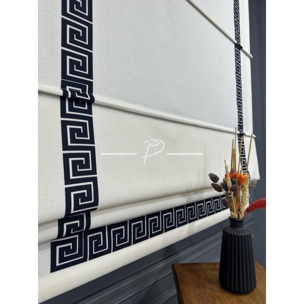 Rendecioğlu Tekstil Katlamalı Keten Baskılı Perde Versace Desen - 90 x 260 cm - Siyah Fon Perde Fiyatı