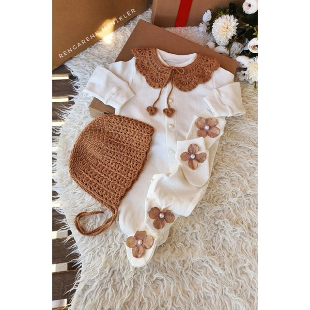 Rengarenk Minikler Vintage Şapka ve Yakalı Bebek Hastane Çıkışı Bebek Hastane Çıkışı Fiyatı