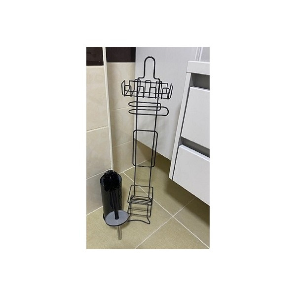 Renk Yapı Rüyası Ayaklı Tuvalet Wc Banyo Kağıtlık ve Fırçalıklı - Siyah Tuvalet Kağıtlığı Fiyatı