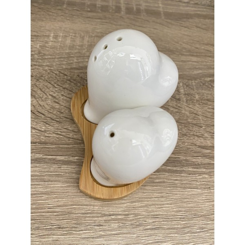 Renk Yapı Rüyası Kalp Tuzluk Biberlik, Ikili Takım, Şık Tasarım, Bambu Stant Ve Porselen Baharatlık Minimal Sunum Baharat Setleri & Baharatlıklar Fiyatı