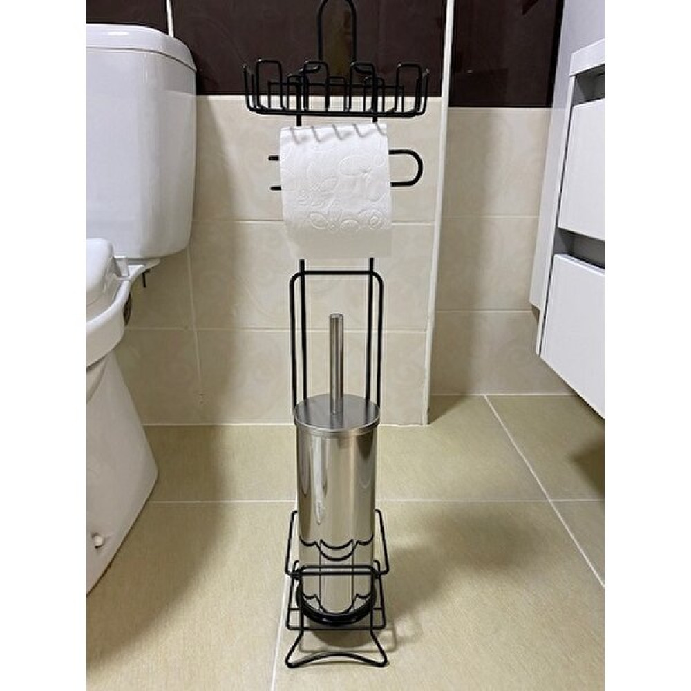 Renk Yapı Rüyası Metal Gri Ayaklı Tuvalet Kağıtlığı Wc Kağıtlık Paslanmaz Yedekli Tuvalet Kağıtlığı ve Wc Fırçalı Set - Krom Tuvalet Kağıtlığı Fiyatı