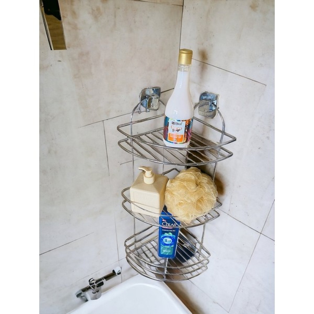 Renk Yapı Rüyası Yapıştırmalı Vida Yok Köşe 3 Katlı Krom Banyo Duş Köşe Üç Katlı Krom Banyo Duş Rafı Şampuanlık Banyo Rafı Fiyatı