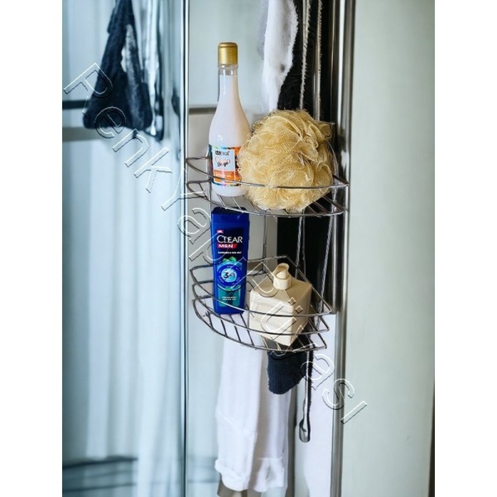 Renk Yapı Rüyası Yapıştırmalı Vida Yok Metal Köşe 2 Katlı Krom Banyo Duş Duşakabin İçi Rafı Şampuanlık Köşelik Banyo Rafı Fiyatı