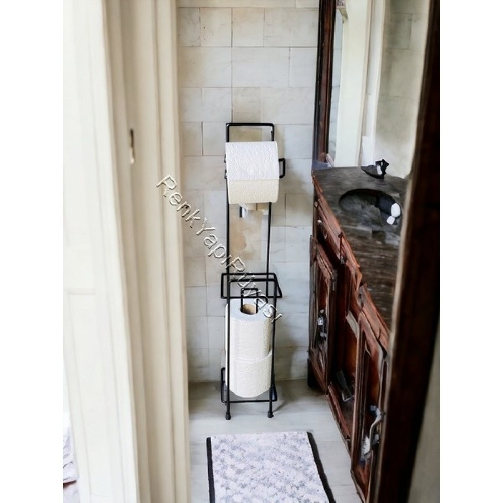 Renk Yapı Siyah Mat Kare Yedekli Wc Kağıtlık Tuvalet Kağıtlığı Fiyatı