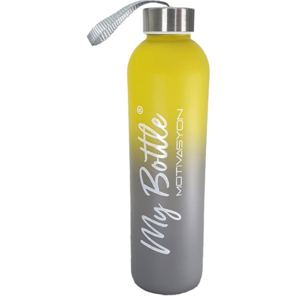 Renkli 750 ml Motivasyon Cam Su Matarası HK2707 - Gri Suluk Fiyatı
