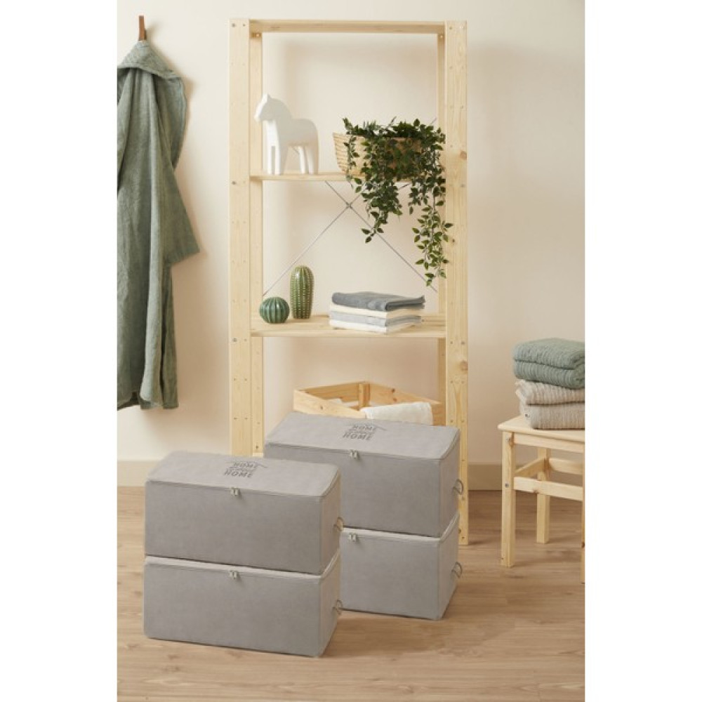 Renkli Bebek 4' Lü Orta Boy Gri Renk Baza Altı Çeyiz Hurç Organizer ~ Ölçü: (52x28x21) - 4 Adet Hurç Fiyatı