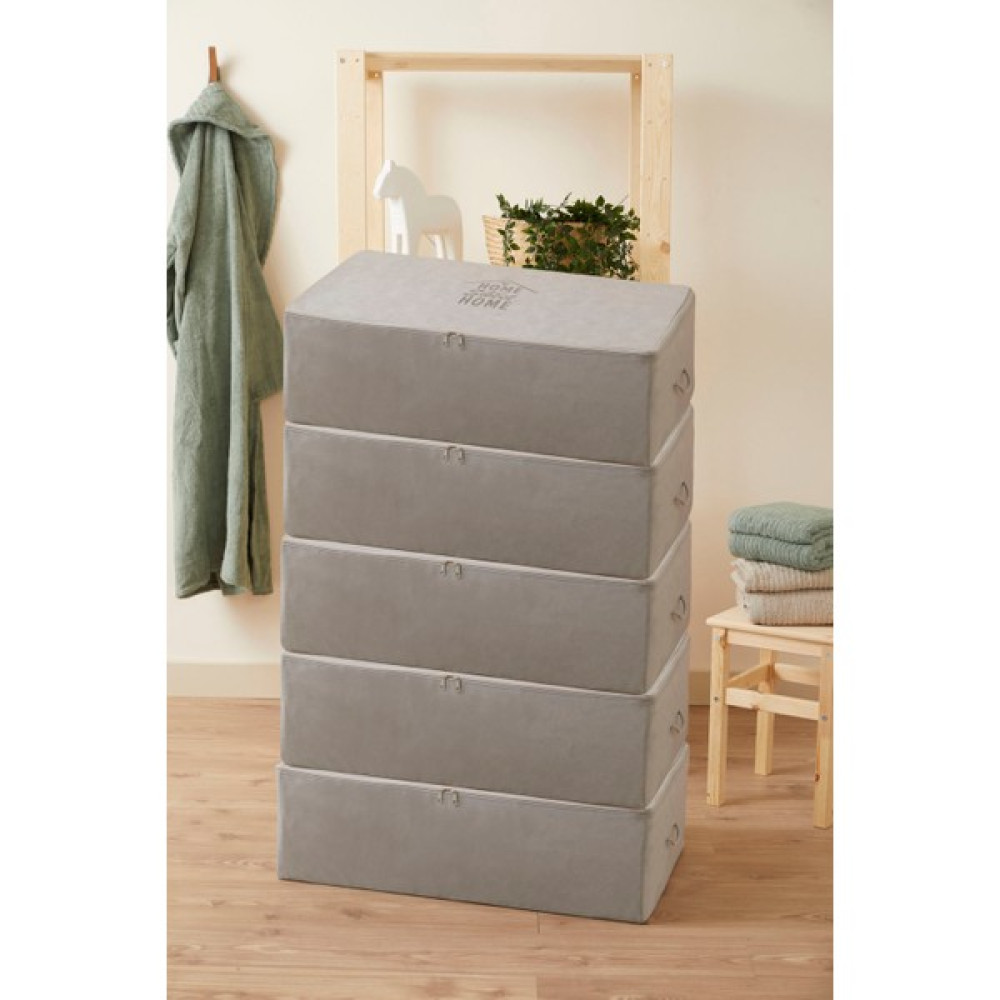 Renkli Bebek Renklibebek 5' Li Mega Boy Gri Renk Baza Altı Çeyiz Hurç Organizer ~ Ölçü: (74X46X22) - 5 Adet - 5'li Hurç Fiyatı