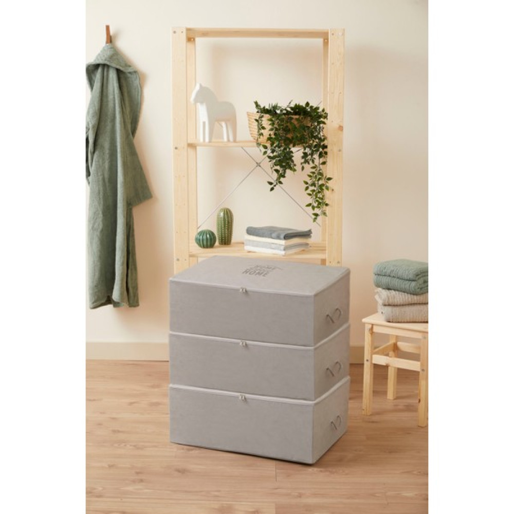 Renkli Bebek Renklibebek Hurç 3'lü Büyük Boy Gri Renk Baza Altı Tela Çeyiz Hurç Organizer ~ Ölçü: 3 x ( 62X46X22 ) Hurç Fiyatı