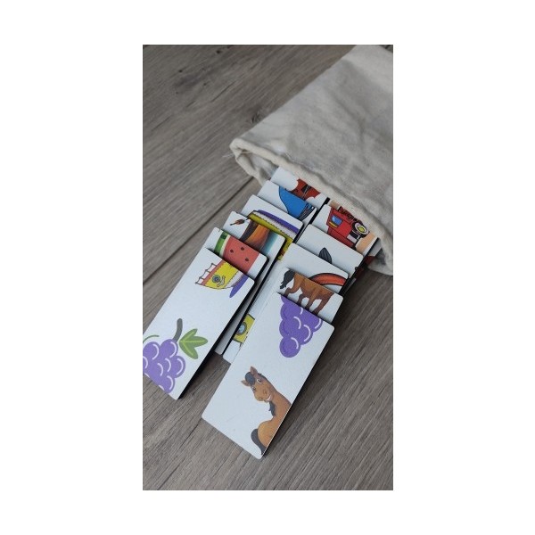 Renkli Domino Hayvanlar, Meyveler ve Taşıtlar Puzzle Anne Bebek Oyuncak Fiyatı