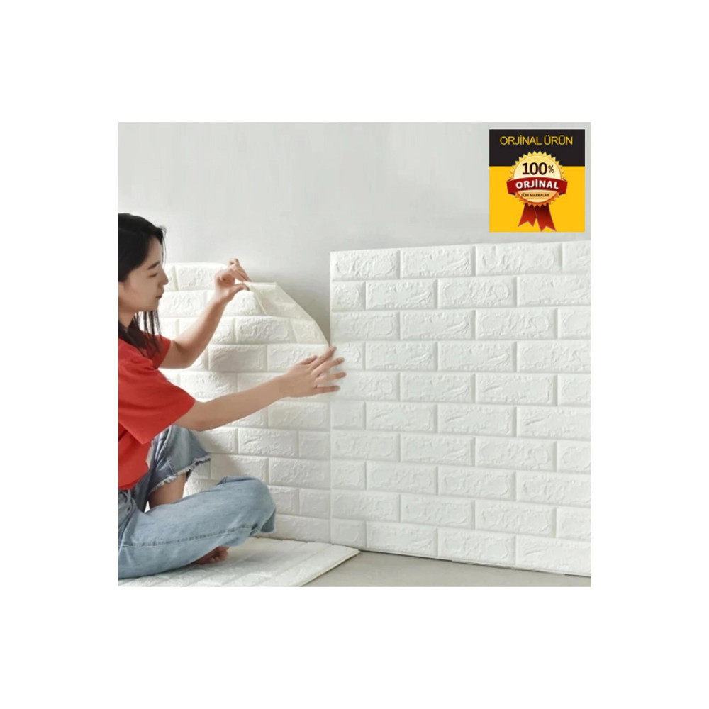 Renkli Duvarlar 70X23 cm Beyaz Kendinden Yapışkanlı 3D Esnek Duvar Kağıdı Paneli 70 x 23 Beden Duvar Kağıdı Fiyatı
