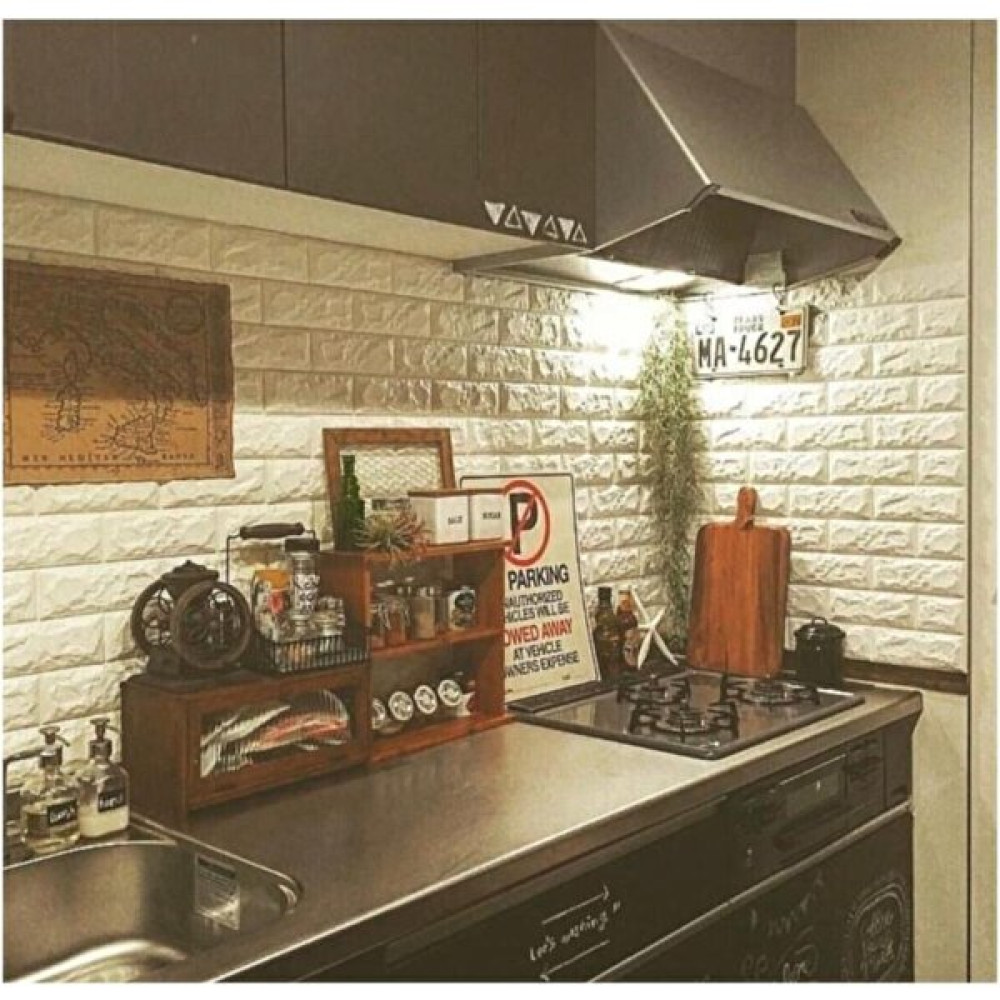 Renkli Duvarlar Kendinden Yapışkanlı Duvar Paneli 70 x 38 cm Tuğla Beyaz - 70x38 Poster Fiyatı