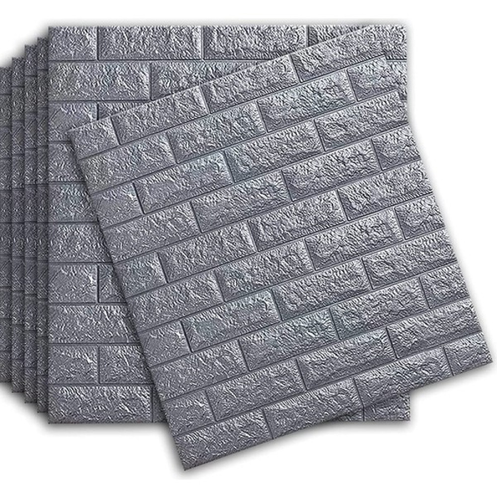 Renkli Duvarlar Kendinden Yapışkanlı Sünger Gri Tuğla Duvar Paneli 70X77 cm 6 Adet Poster Fiyatı