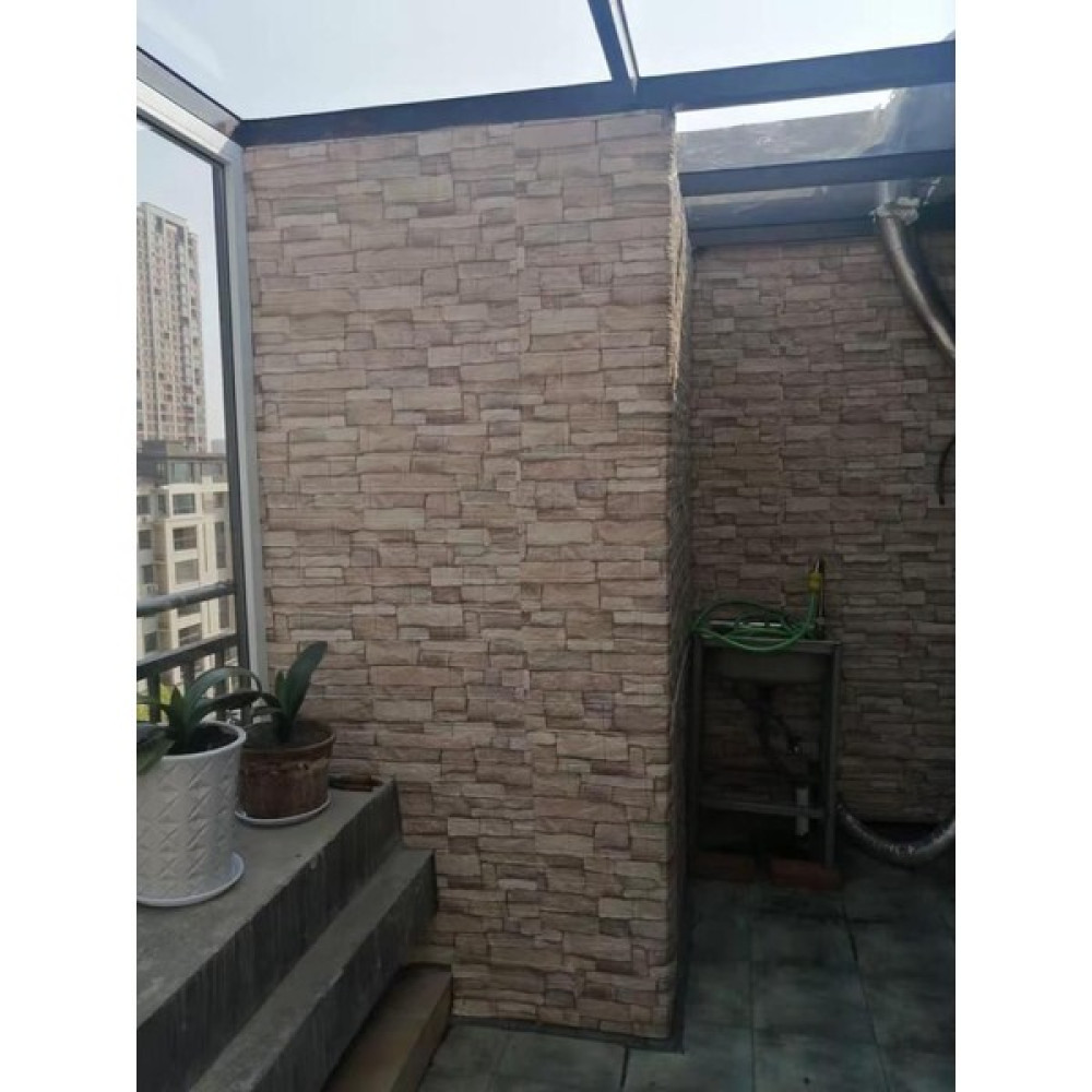 Renkli Duvarlar NW46 Kahve Köpüğü Taş Kendinden Yapışkanlı Dekoratif Duvar Paneli - 70 x 70 cm Duvar Stickerı Fiyatı
