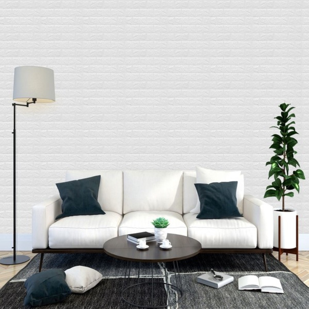 Renkli Evim 4 mm Kendinden Yapışkanlı Esnek Sünger Beyaz Tuğla Duvar Paneli - 70 x 77 cm Duvar Kağıdı Fiyatı