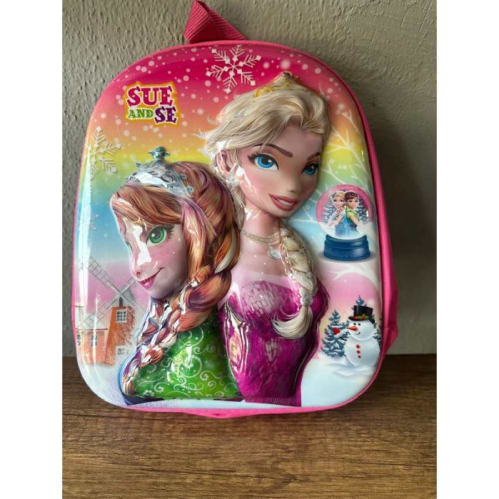 Renkli İlmekler Elsa ve Anna 5d Kabartmalı Anaokulu Kreş ve Günlük Kullanım Çantası - Açık Pembe Okul & Evrak Çantaları Fiyatı