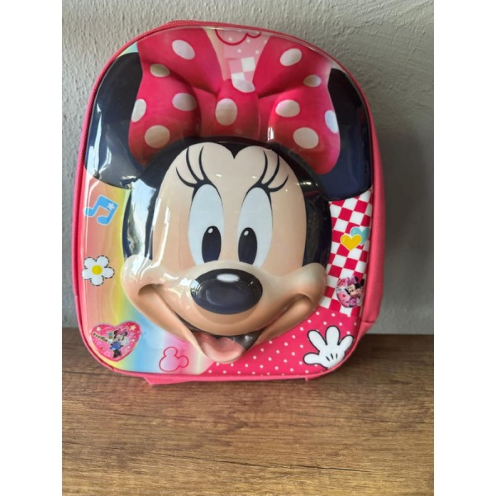 Renkli İlmekler Mınnıe Mouse 5d Kabartmalı Anaokulu Kreş ve Günlük Kullanım Çantası - Açık Pembe Okul & Evrak Çantaları Fiyatı